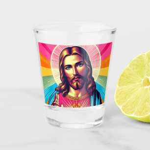 Colorful Jesus shot glass! Glass