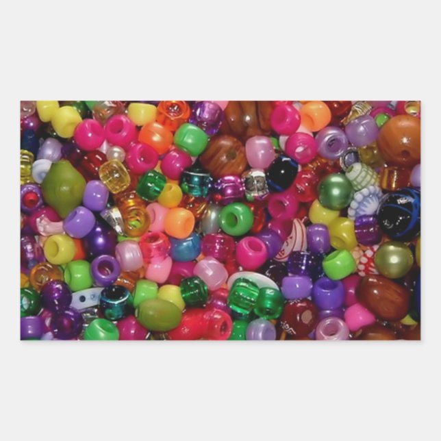 Colorful Jewelry Beads  Rectangular Sticker (Front)