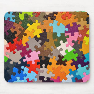 colorful jigsaw puzzle pieces mouse pad