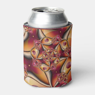 Colorful Joy Abstract Red Orange Fantasy Fractal Can Cooler