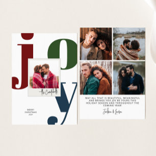 Colorful Joy Snapshot Christmas Photo Holiday Card