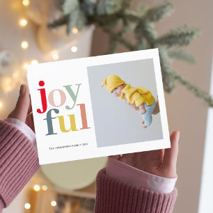 Colorful Joyful And Photo Happy Holidays Postcard