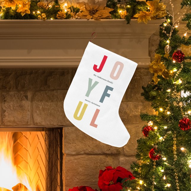 Colorful Joyful Holidays  Large Christmas Stocking (Creator Uploaded)