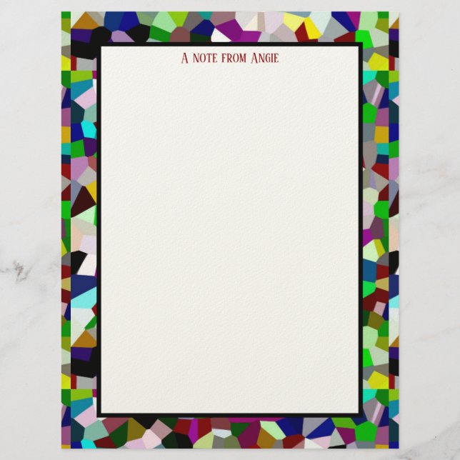 Colorful Jumble Stationery Paper Custom Letterhead (Front)