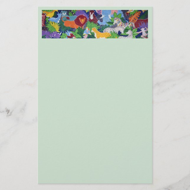 Colorful Jungle Animals Stationery (Front)