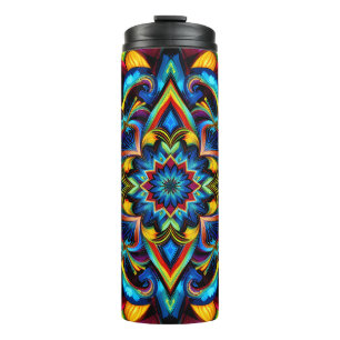 Colorful Kaleidoscope Mandala Design Mug, Pillow Thermal Tumbler