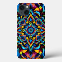 Colorful Kaleidoscope Mandala iPhone 14 Case