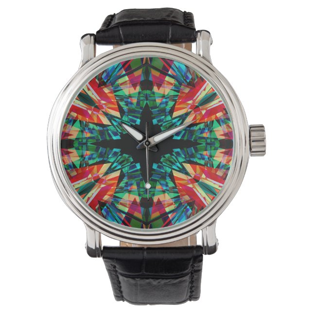 Colorful kaleidoscope pattern watch (Front)