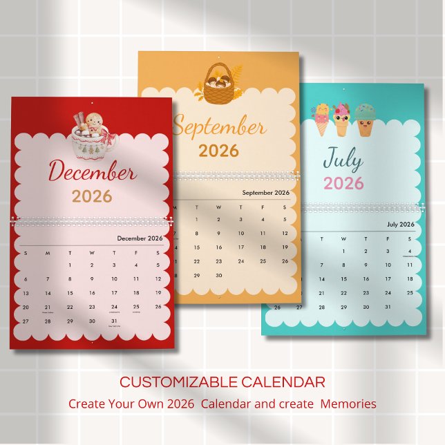 Colorful Kawaii Seasons Each Month Calendar (Creator Uploaded)