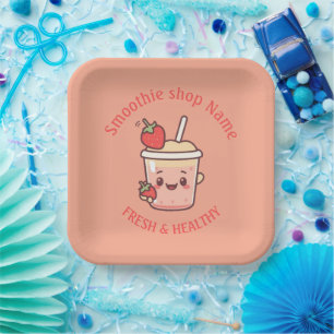 Colorful Kawaii Sweet yogurt Smoothies fruit Juice Paper Plate