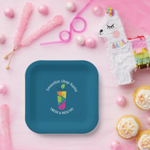 Colorful Kawaii Sweet yogurt Smoothies fruit Juice Paper Plate