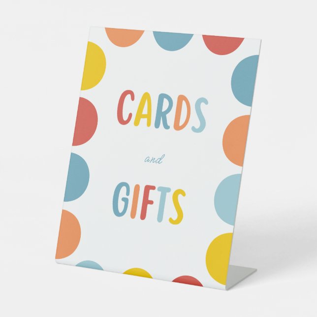 Colorful Kids Birthday Cards and Gifts Sign (Front)