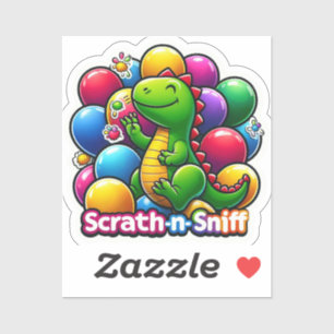 Colorful Kids’ Fun Balloon Dino Sticker
