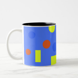 Colorful Kids Geometric Shapes Birthday Wrapping P Two-Tone Coffee Mug
