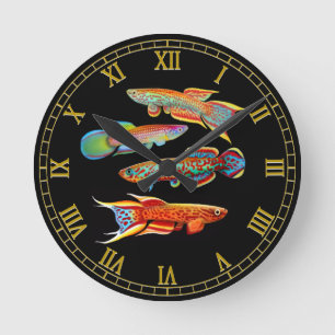 Colorful Killifish Wall Clock
