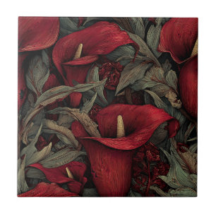 Colorful Kitchen Calle Lilies Tiles For Home Decor