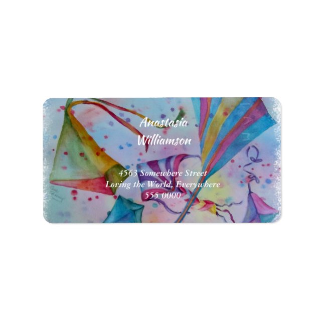 COLORFUL KITES FLYING HIGH ADDRESS LABEL (Front)