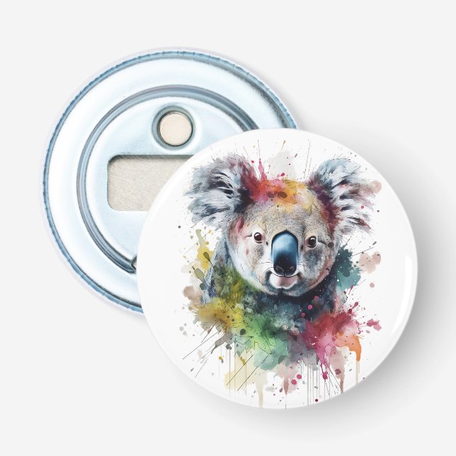 Colorful Koala: A vibrant illustration Bottle Opener (Front)