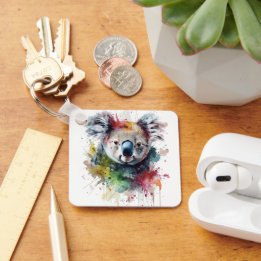 Colorful Koala: A vibrant illustration Key Ring