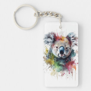 Colorful Koala: A vibrant illustration Key Ring