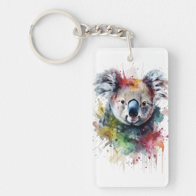 Colorful Koala: A vibrant illustration Key Ring (Front)