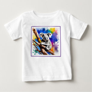 Colorful Koala Bear Watercolour Splash, Baby T-Shirt