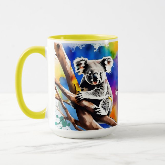 Colorful Koala Bear Watercolour Splash, Mug (Left)
