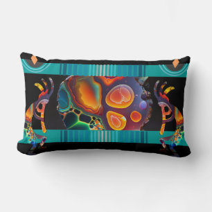 Colorful Kokopelli Energy Southwestern  Lumbar Cushion