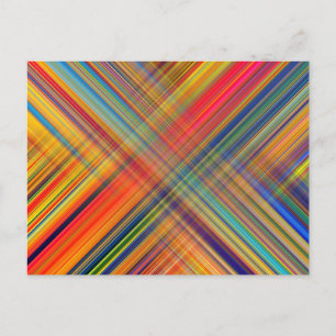 Colorful Kriss Kross Pattern Postcard