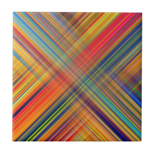 Colorful Kriss Kross Pattern Tile