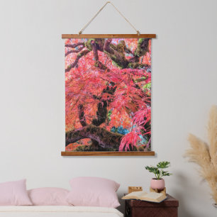 Colorful Laceleaf Japanese Maple Tree Hanging Tapestry