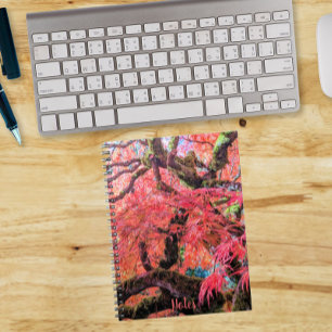 Colorful Laceleaf Japanese Maple Tree Notebook