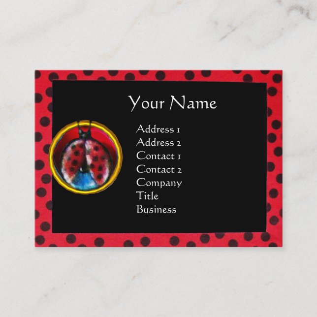COLORFUL LADYBUG MONOGRAM BUSINESS CARD (Front)