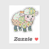 colorful lamb postcard