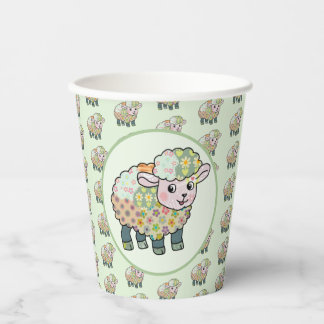 colorful lamb postcard paper cups