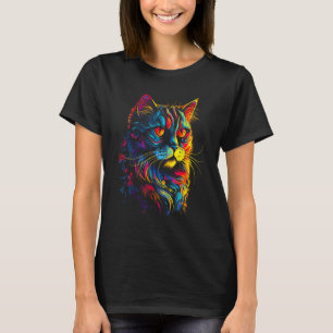 Colorful Lazy Cat for Cat Women s Girls Men Boys T-Shirt