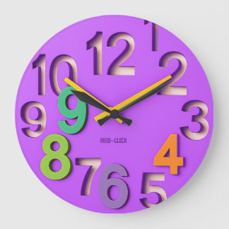 Colorful learning clock with purple background