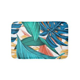 Colorful leaves bath mat