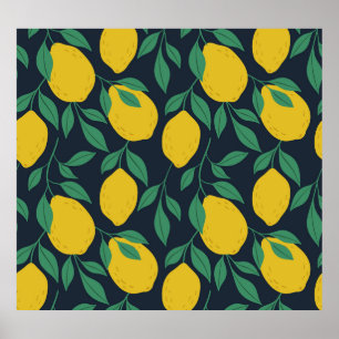 Colorful Lemons: Hand Drawn Vibrance. Poster