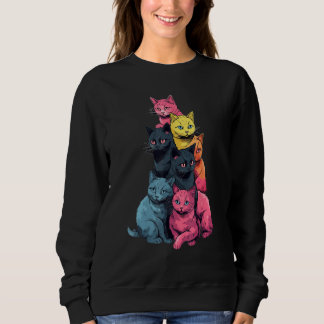Colorful LGBT Pride American Shorthair Cat Pile Sweatshirt