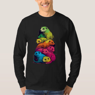 Colorful LGBT Pride Ferret Pile T-Shirt