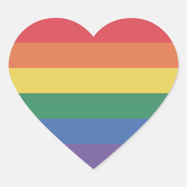 Colorful LGBTQ+ Rainbow HEART Pride Sticker (Front)