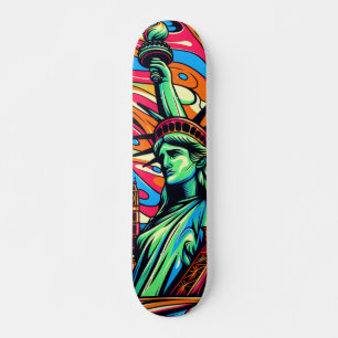 Colorful Liberty Lady skateboard