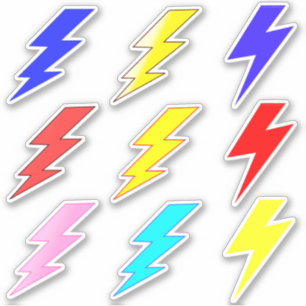 Colorful Lightning Bolt Pack Stickers