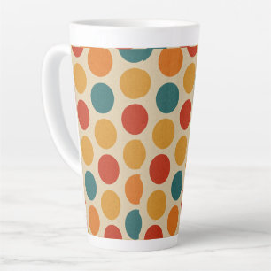 Colorful linen design bubbles latte mug