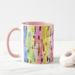 Colorful Lines Watercolor Abstract Mug