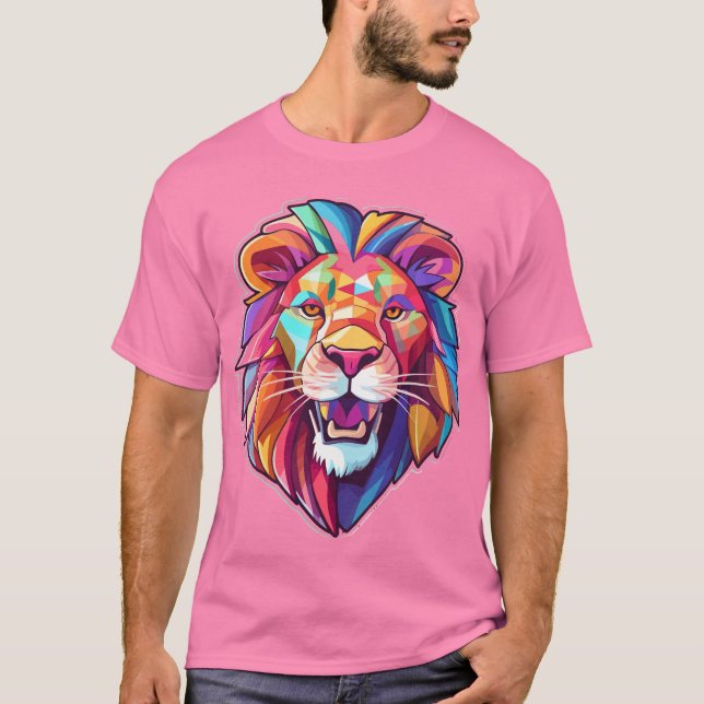 Colorful Lion Face T-Shirt (Front)