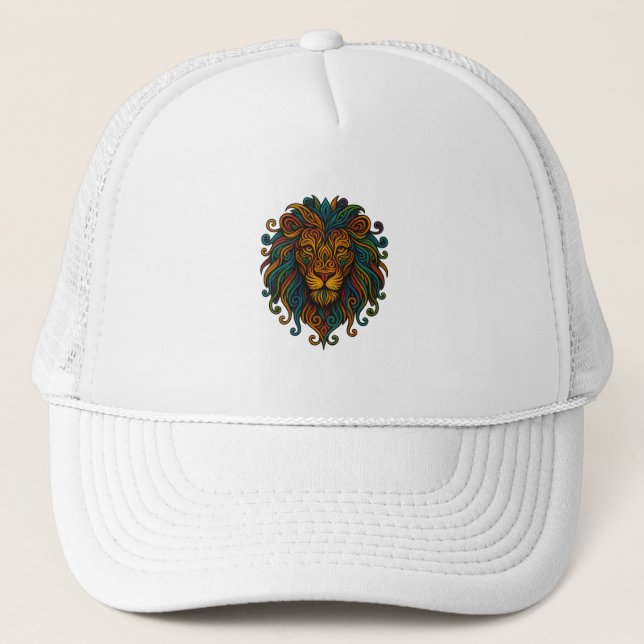 Colorful Lion Trucker Hat (Front)