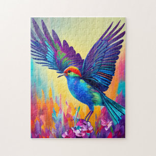 Colorful Little Bird Ready to Fly Jigsaw Puzzle