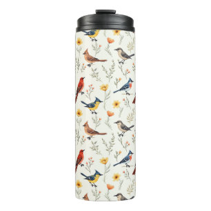 Colorful Little Birds Thermal Tumbler